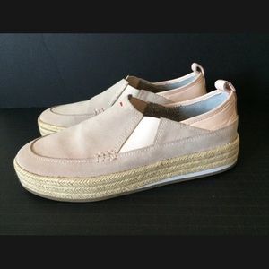 ED ELLEN DEGENERES GARANCE PLATFORM Suede Leather ESPADRILLE Shoes Pink 8.5.M